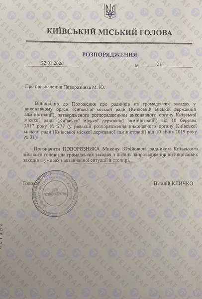 Николай Поворозник Киев Кличко Киев Кличко Поворозник должность Киев